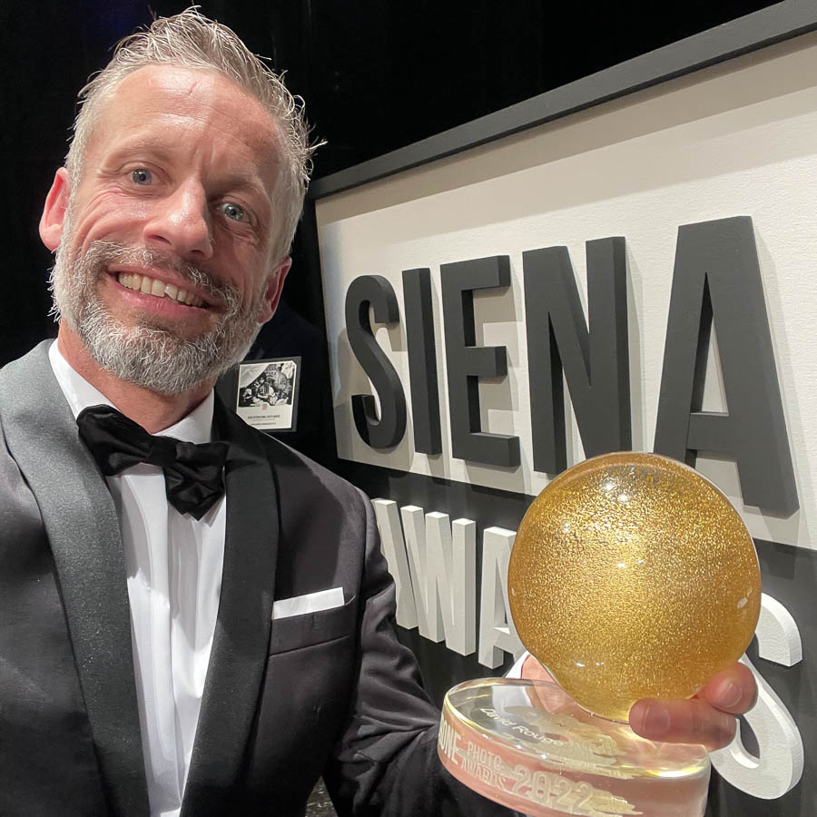 David Rouge à la cérémonie de remise des prix à Sienne en Italie Premier prix remporté par David Rouge, aux Siena Awards photography, dans la catégorie nature.